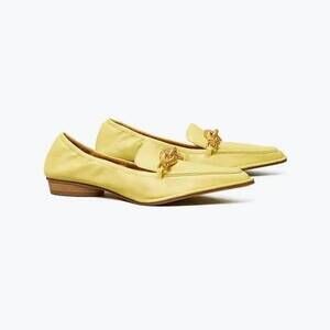 NEW TORY BURCH women's jessa pointy-toe loafer in butter yellow/ butter yellow